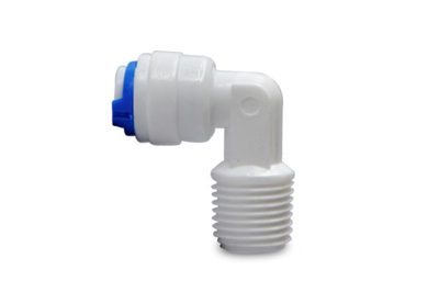 White Elbow Thread/Hose Connector