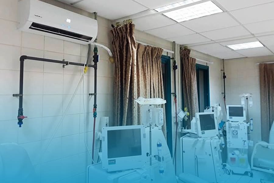 تميدات انابيب صحيه (UPVC) لقسم غسيل الكلى - مستشفى جنين الحكومي