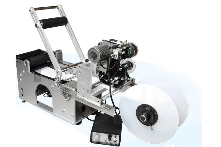ماكينة ليبل لعلب دائرية مزودة بطابعة