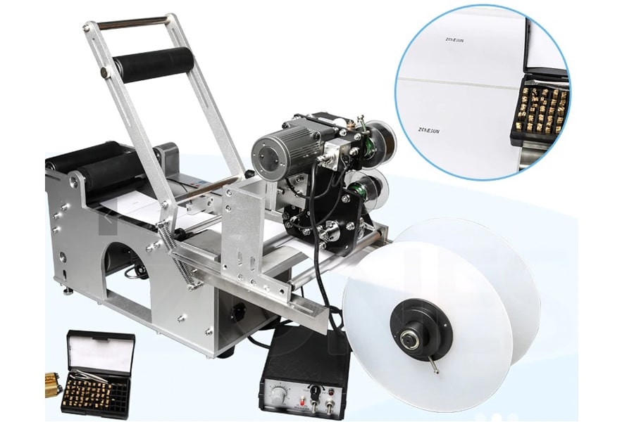 ماكينة ليبل لعلب دائرية مزودة بطابعة